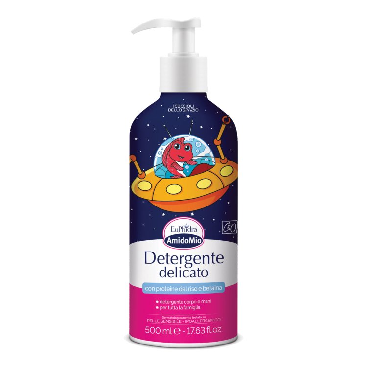 Euphidra Amido Mio Detergente Delicato - Detergente corpo e mani per adulti e bambini - 500 ml