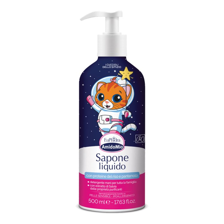 Euphidra Amido Mio Sapone Liquido Mani - Detergente delicato per le mani di adulti e bambini - 500 ml
