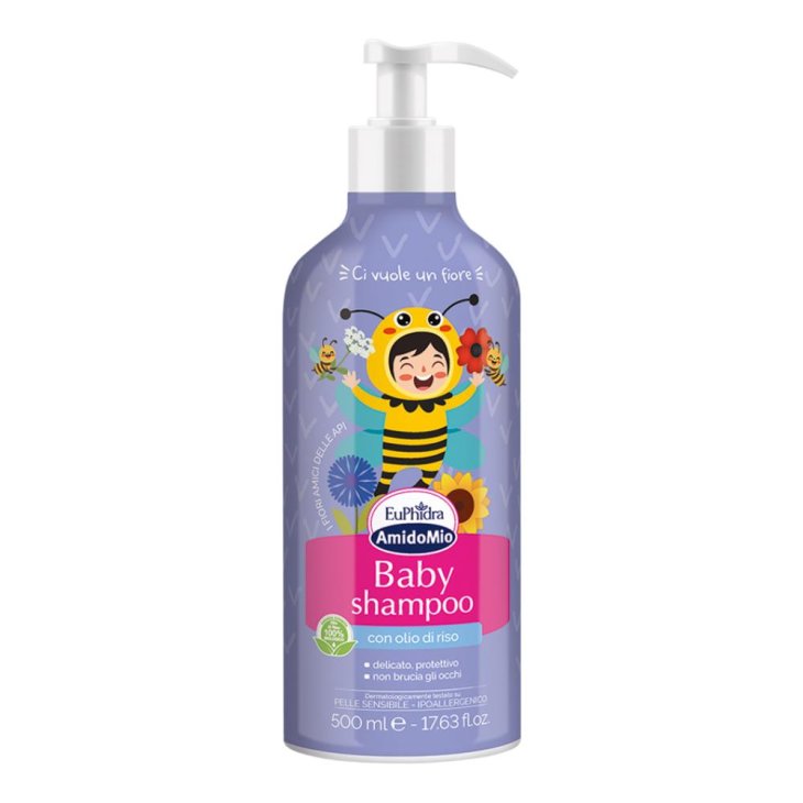 Euphidra Amido Baby Shampoo - Shampoo delicato per bambini contro il bruciore agli occhi - Edizione speciale - 500 ml