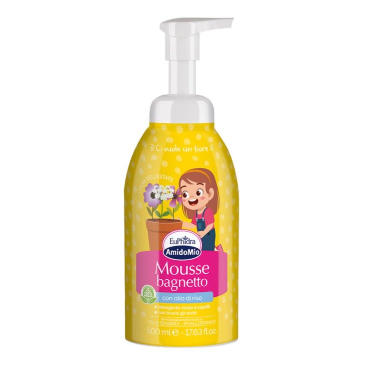 Euphidra Amido Mio Mousse Bagnetto - Detergente delicato per neonati e bambini - 500 ml