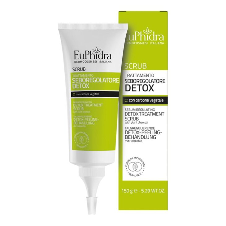 Euphidra Scrub Seboregolatore Detox - Scrub pre-shampoo per cuoio capelluto oleoso - 150 ml