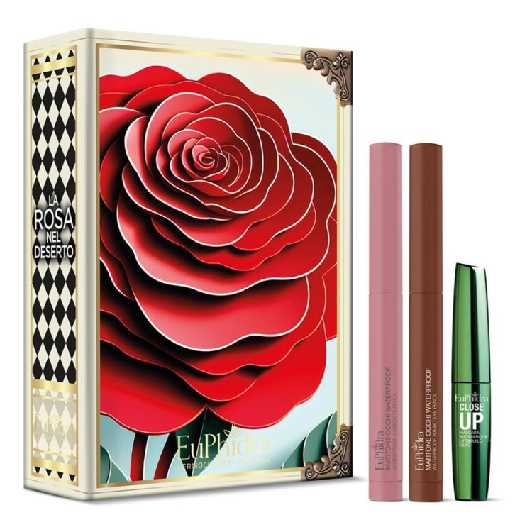 Euphidra Cofanetto di Natale La Rosa nel Deserto - Matitone occhi waterproof WP23 1,4 g + Matitone occhi waterproof WP25 1,4 g + Close Up Mascara 5 ml