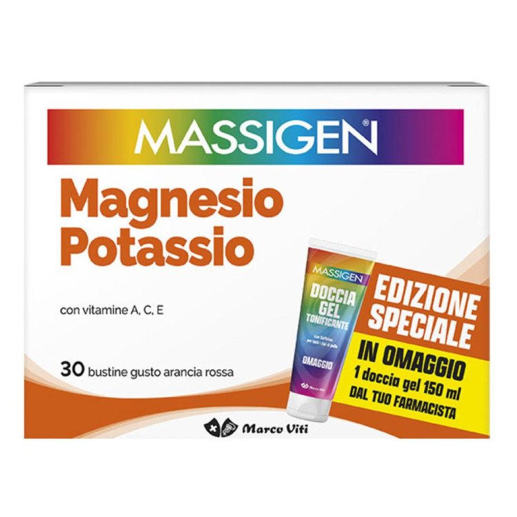 Massigen Magnesio e Potassio - Integratore alimentare di vitamine e sali minerali - 30 buste