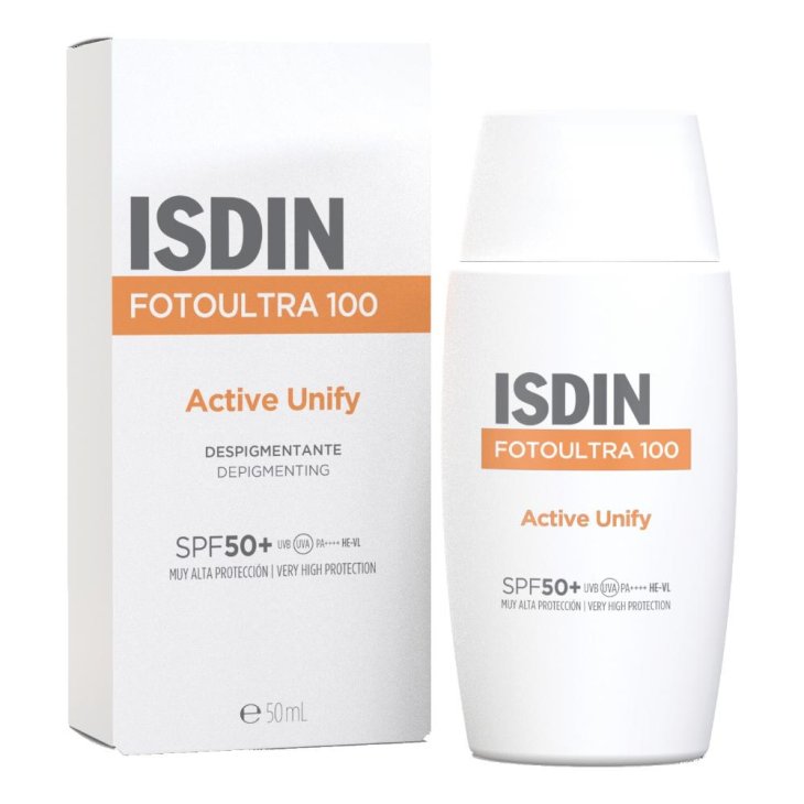 Isdin Fotoultra 100 Active Unify SPF50+ - Protezione solare viso depigmentante - 50 ml Isdin Fotoultra 100 Active Unify SPF50+ - Protezione solare viso depigmentante - 50 ml