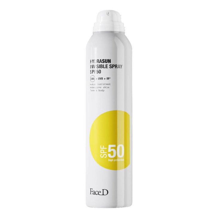 FaceD Hydrasun Invisible Spray Solare SPF50 - Protezione solare molto alta per viso e corpo - 200 ml FaceD Hydrasun Invisible Spray Solare SPF50 - Protezione solare molto alta per viso e corpo - 200 ml