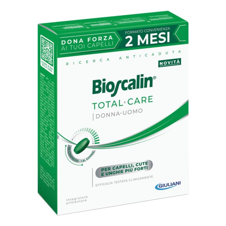 Bioscalin Total Care - Integratore alimentare contro la caduta dei capelli - 60 compresse - 2 mesi di trattamento
