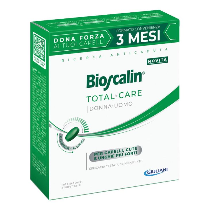 Bioscalin Total Care - Integratore alimentare contro la caduta dei capelli - 90 compresse - 3 mesi di trattamento