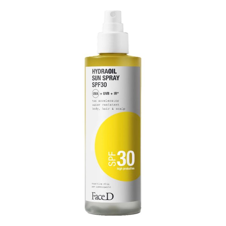 FaceD Hydraoil Spray Solare SPF30 - Olio solare protettivo per corpo e capelli - 200 ml