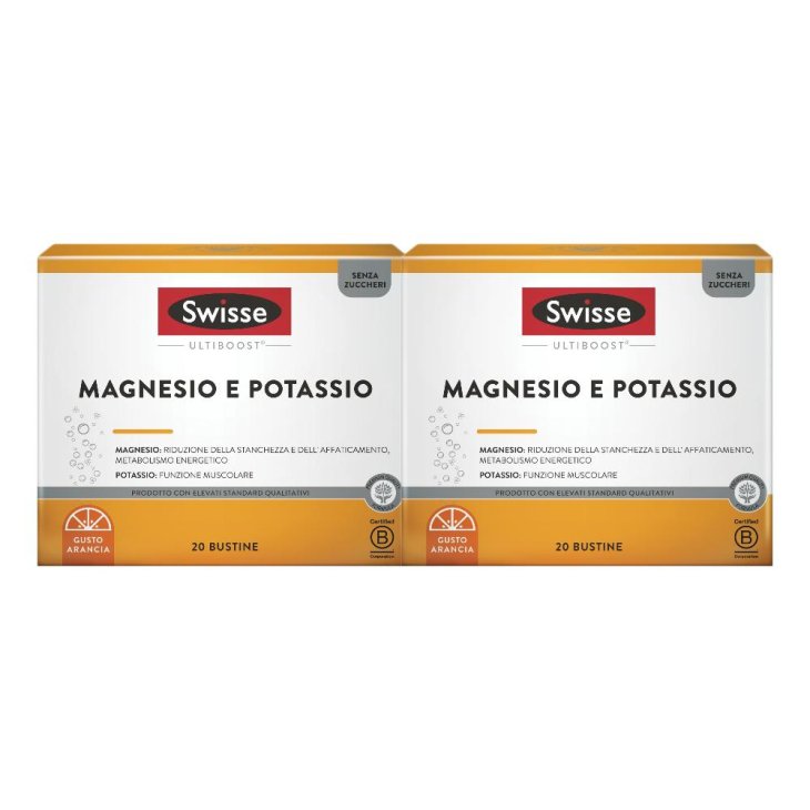 Swisse Magnesio e Potassio - Integratore per stanchezza ed affaticamento - confezione Bipack - 40 buste