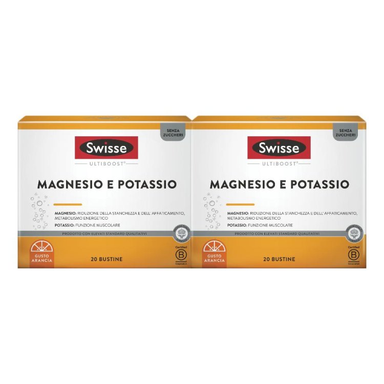 Swisse Magnesio e Potassio - Integratore per stanchezza ed affaticamento - confezione Bipack - 40 buste Swisse Magnesio e Potassio - Integratore per stanchezza ed affaticamento - confezione Bipack - 40 buste