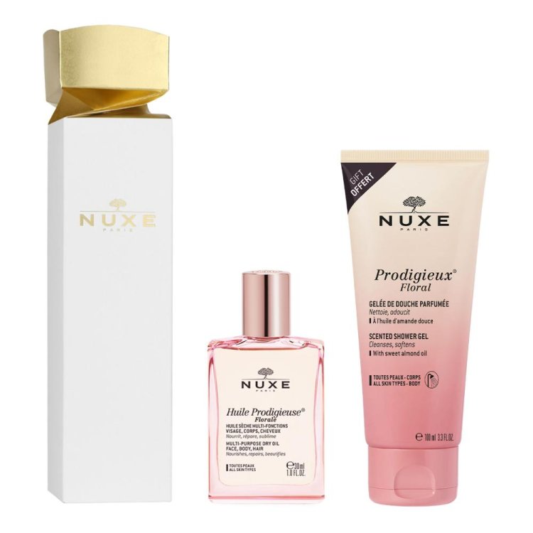 Nuxe Cofanetto Natale 2025 Cracker Huile Prodigieuse Florale - Olio prodigioso floreale 30 ml + olio doccia floreale 100 ml