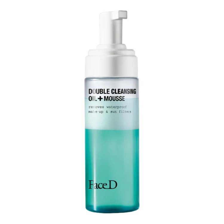 Face D Doppia detersione Olio struccante + mousse detergente - Detergente viso bifasico struccante - 160 ml