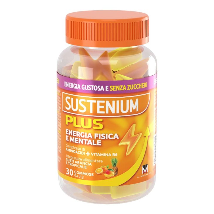 Sustenium Plus - Integratore alimentare energizzante per stanchezza fisica e mentale - 30 gommose