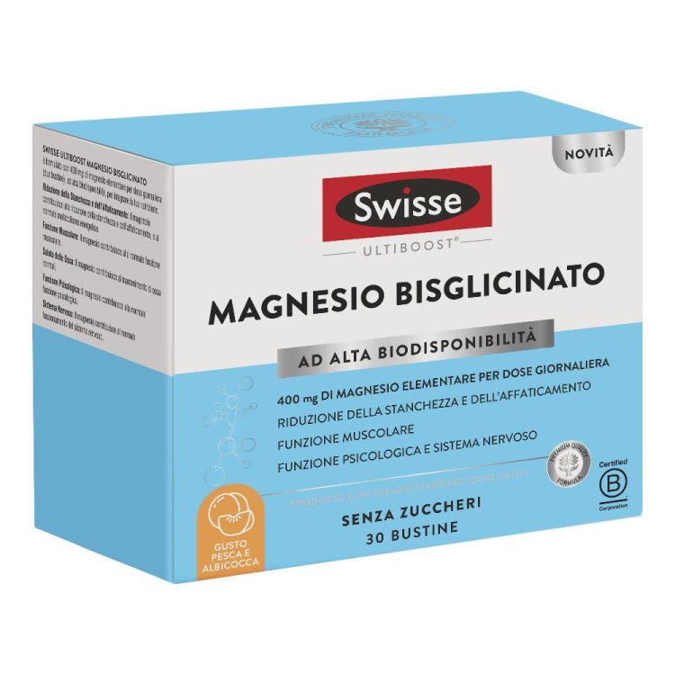 Swisse Magnesio Bisglicinato - Integratore per stanchezza fisica e mentale - 30 buste Swisse Magnesio Bisglicinato - Integratore per stanchezza fisica e mentale - 30 buste