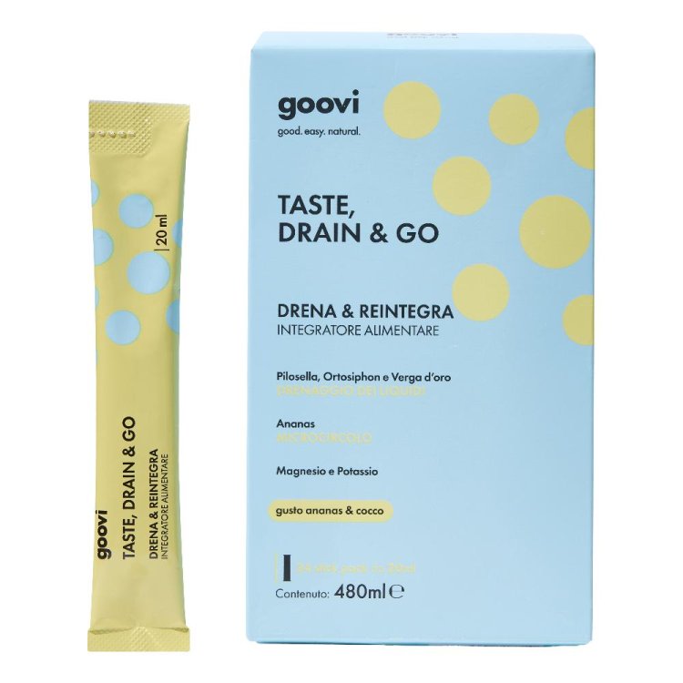 Goovi Taste Drain e Go Gusto Ananas e Cocco - Integratore alimentare drenante - 24 stick