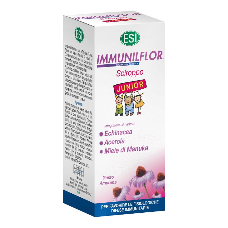 Immuniflor Junior - Integratore per le difese immunitarie dei bambini - Sciroppo - 180 ml