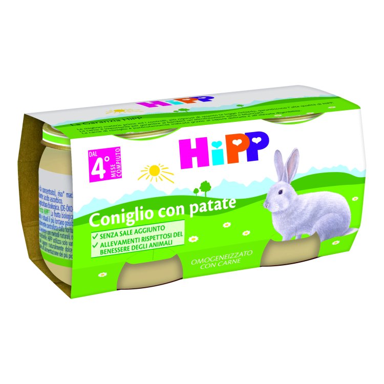 OMO HIPP Bio Coniglio+Pat2x80g