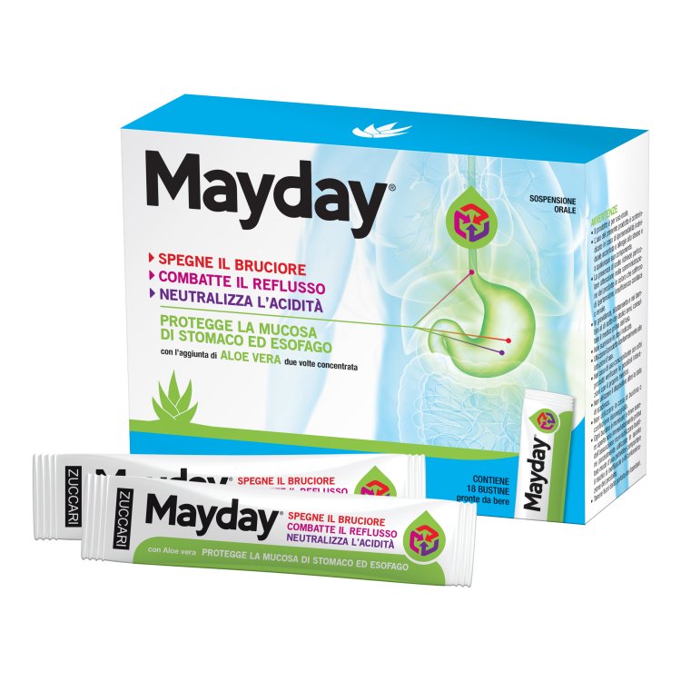 Mayday - Trattamento del bruciore e dell'acidità di stomaco - 18 bustine