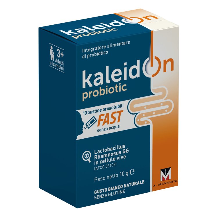 Kaleidon FAST - Integratore per l'equilibrio della flora intestinale - Gusto Bianco Naturale - 10 bustine orosolubili