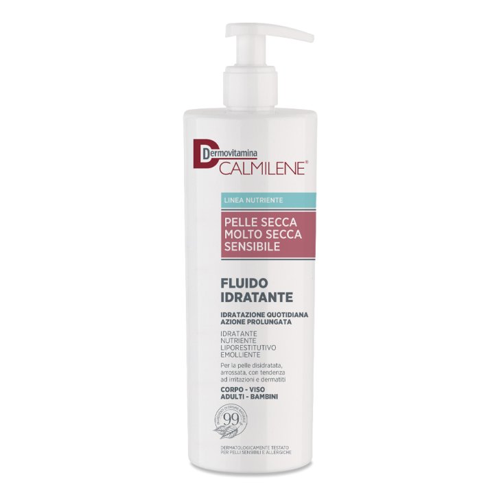 Dermovitamina Calmilene Fluido Idratante - Fluido nutriente per pelle secca e arrossata - 500 ml