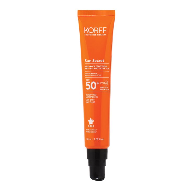 Korff Sun Secret Fluido Protettivo Antietà SPF50+ - Solare viso antimacchie - 50 ml