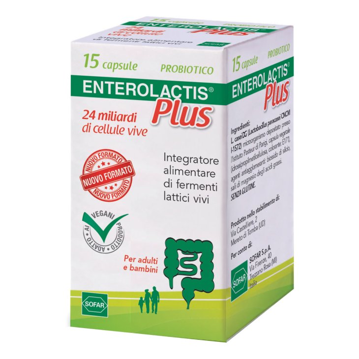 ENTEROLACTIS Plus - Integratore a base di fermenti lattici vivi - 15 capsule