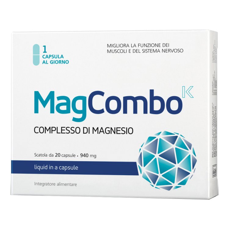 MagCombo - Integratore alimentare a base di Magnesio puro concentrato - 20 capsule