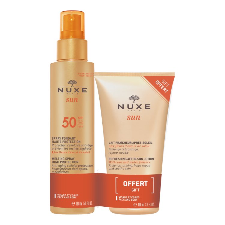 Nuxe Sun Duo Spray Solare SPF50+ + Latte Doposole -  Spray solare per viso e corpo 150 ml + Latte Doposole per viso e corpo 100 ml 