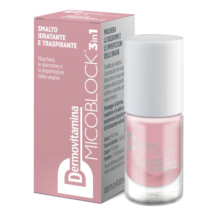 Dermovitamina Micoblock Smalto 3 in 1 - Smalto idratante, traspirante ed elasticizzante - Nuance nude - 5 ml