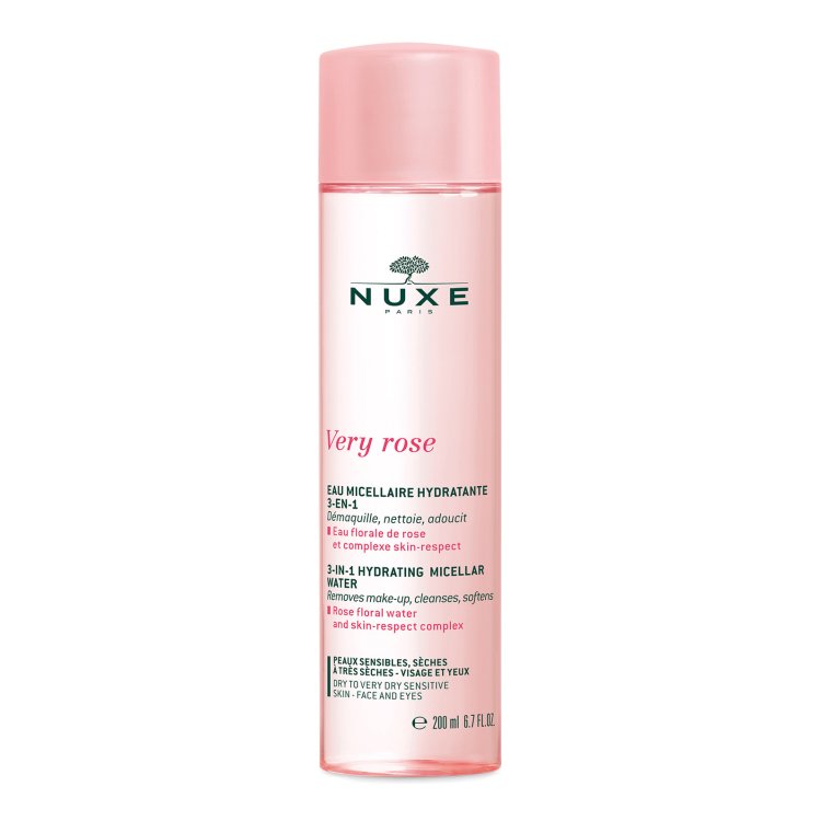 Nuxe Very Rose Acqua Micellare Struccante 3 in 1 - Struccante, detergente e lenitiva per pelle secca e molto secca - 200 ml