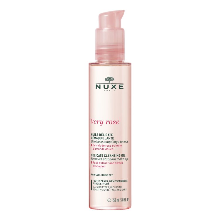 Nuxe Very Rose Olio Struccante Delicato - Struccante viso e occhi anche per trucco waterproof - 150 ml