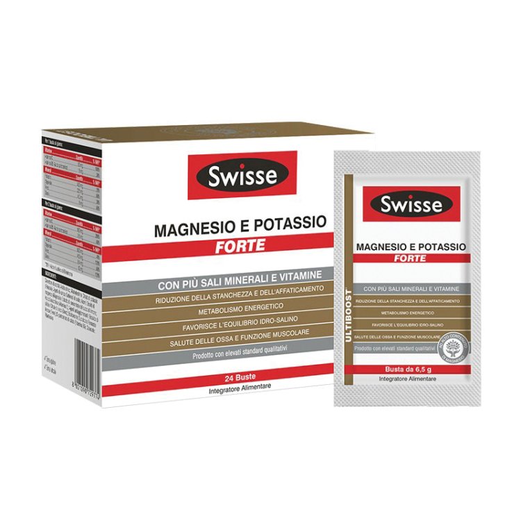 Swisse Magnesio e Potassio Forte - Integratore alimentare con vitamine e sali minerali - 24 buste