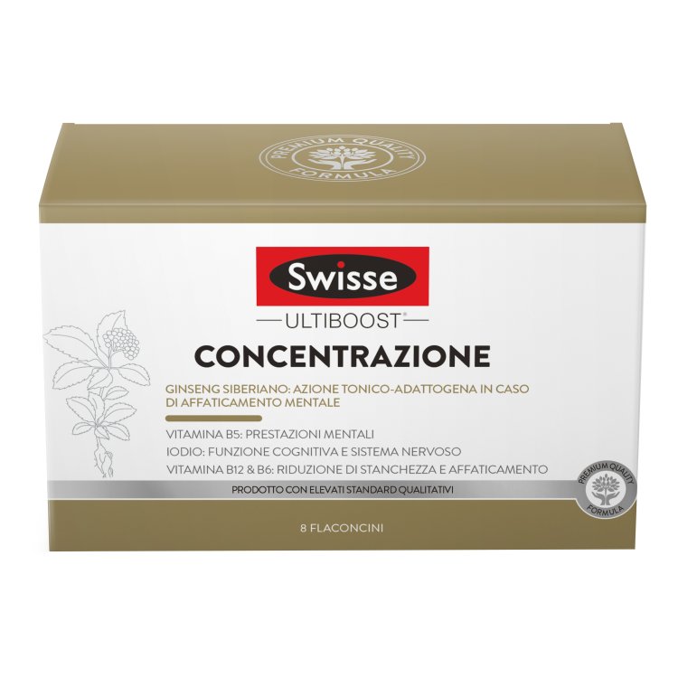 Swisse Concentrazione - Integratore Alimentare per l'affaticamento mentale - 8 Flaconi da 30 ml