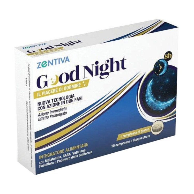 Zentiva Good Night - Integratore alimentare con melatonina per il riposo notturno - 30 Compresse 