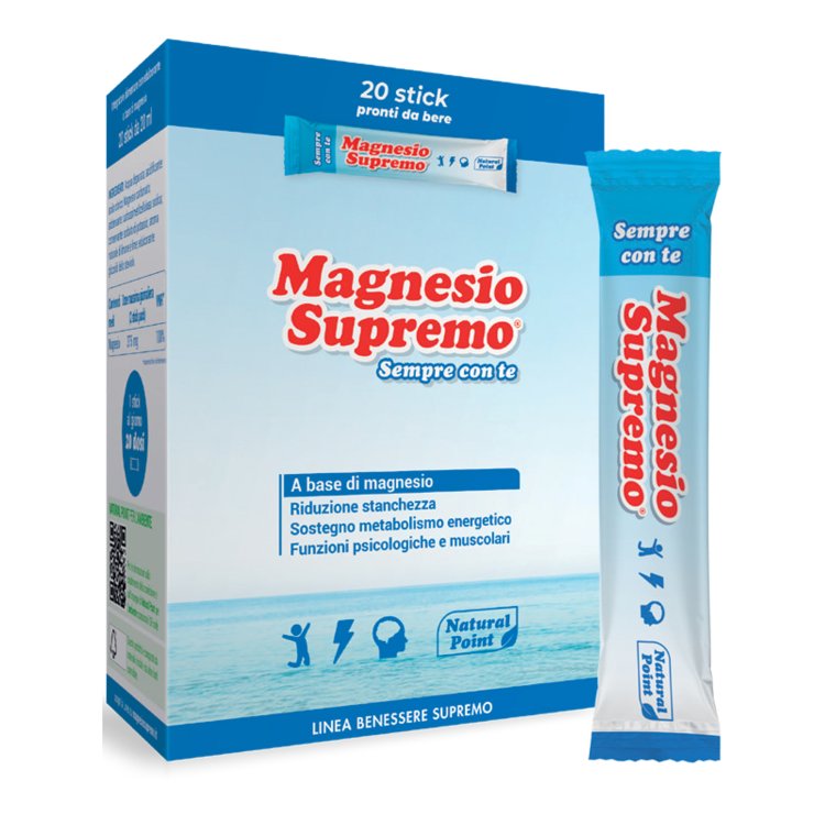Magnesio Supremo Sempre Con Te - Integratore alimentare a base di Magnesio - 20 bustine pronte da bere