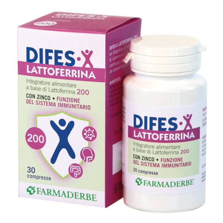 DIFES-X Lattoferrina 200 - Integratore alimentare a base di Lattoferrina - 30 Compresse