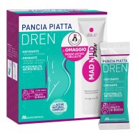 Pancia Piatta Dren - Integratore drenante + Fango anti cellulite in omaggio - Gusto Frutti di bosco - 14 bustine
