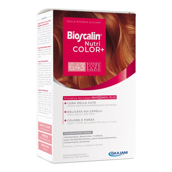 Bioscalin Nutricolor Tintura numero 6.43 - Tinta capelli colore Biondo Scuro Rame Dorato