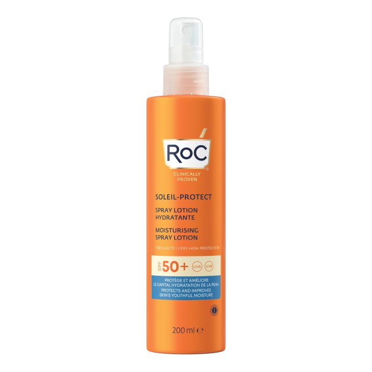 Roc Soleil Protect Lozione Spray Idratante SPF 50+ - Spray solare corpo protezione molto alta - 200 ml