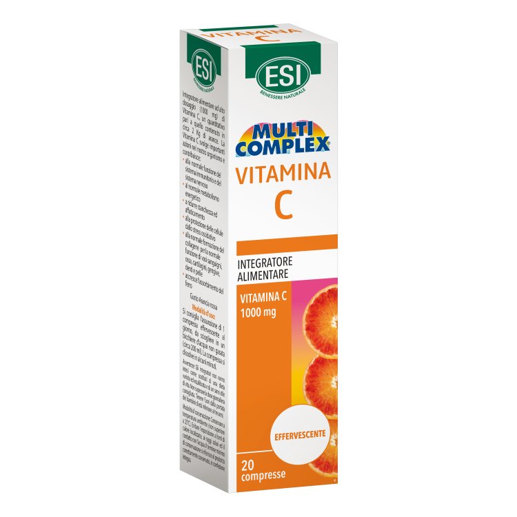 Esi Multicomplex Vitamina C - Integratore a base di 1 g di Vitamina C - 20 Compresse effervescenti