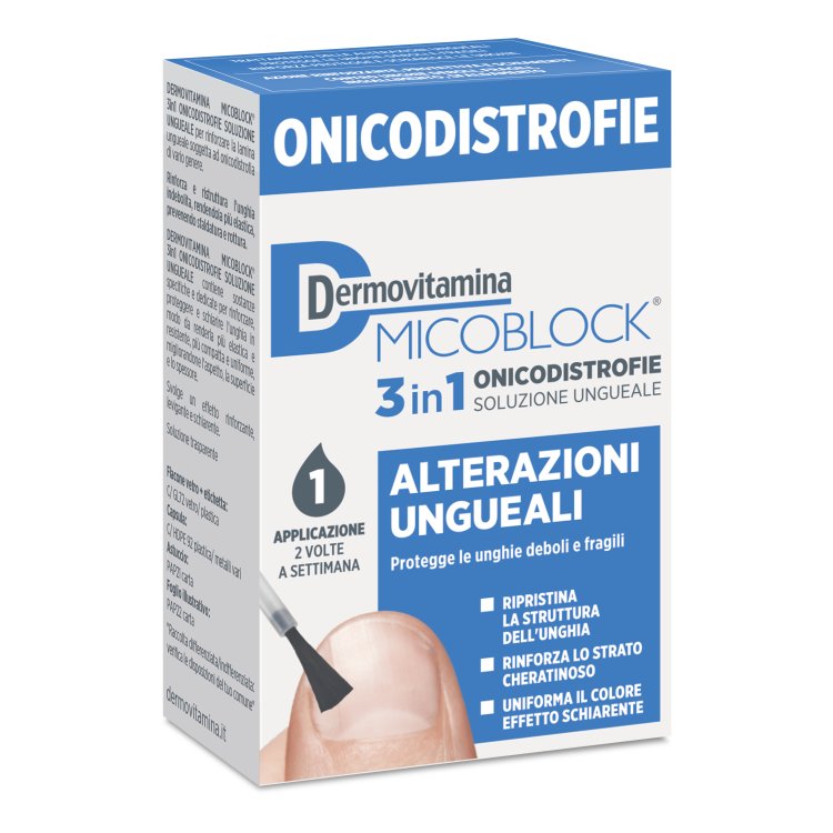Dermovitamina Micoblock Onicodistrofie 3 in 1 - Soluzione ungueale per alterazioni ungueali - 7 ml