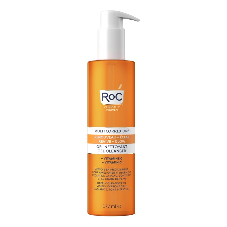 Roc Multi Correxion Revive + Glow Gel Detergente - Detergente viso idratante ed illuminante - 177 ml