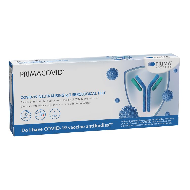 Primacovid19 Neutralizzante Test Sierologico IgG - Test rapido per la rilevazione degli anticorpi post vaccino - 1 test