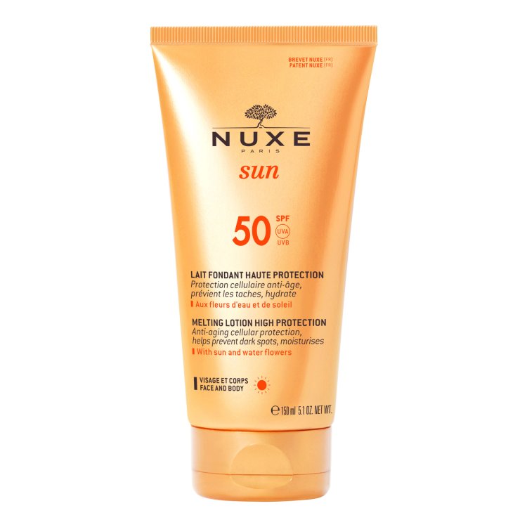 Nuxe Sun Latte Solare Fondente SPF50 - Protezione solare molto alta per viso e corpo - 150 ml