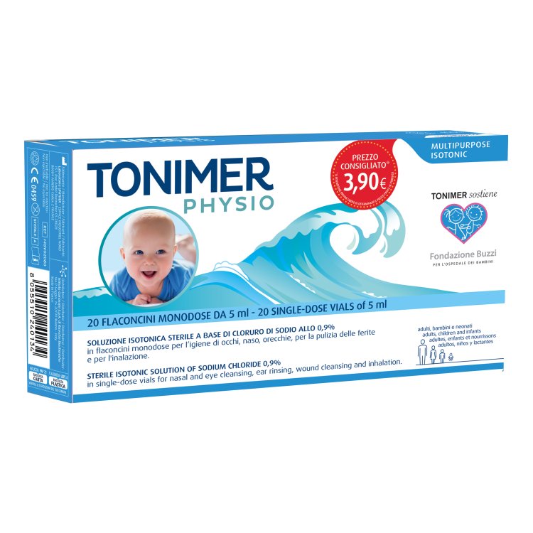 Tonimer Physio Monodose - Soluzione isotonica per igiene di occhi, naso ed orecchie - 20 flaconcini 