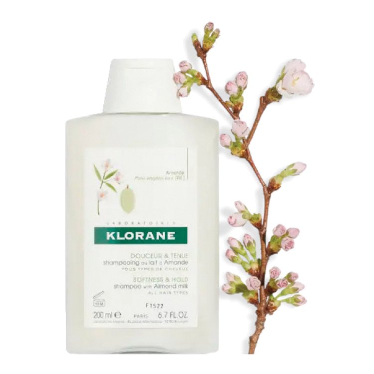 Klorane Shampoo al Latte di Mandorla - Shampoo districante ed illuminante ideale per facilitare la messa in piega - 200 ml