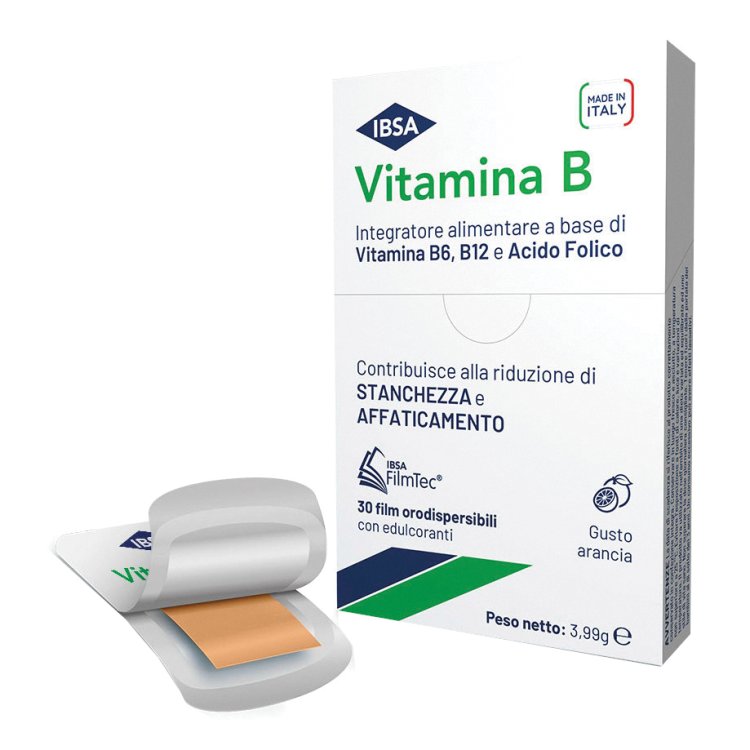 Vitamina B IBSA - Integratore alimentare a base di Vitamine del gruppo B - 30 Film Orodispersibili