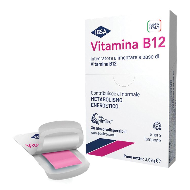 IBSA Vitamina B12 - Integratore alimentare a base di VItamina B12 - 30 Film Orali 