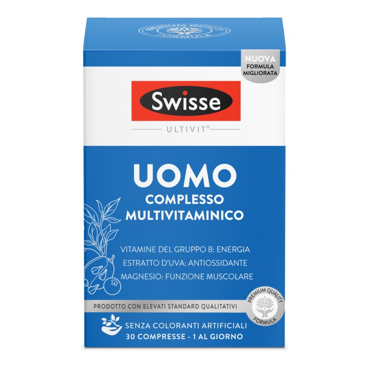Swisse Multivitaminico Uomo - Integratore alimentare a base di vitamine e minerali - 30 compresse
