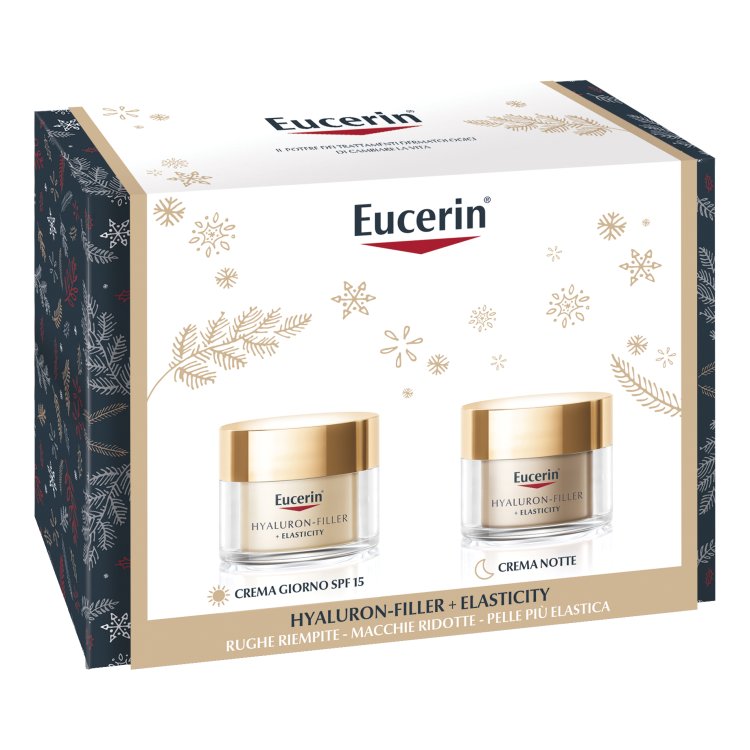 Eucerin Cofanetto di Natale Hyaluron Filler Elasticity Creme - Crema giorno SPF15 50 ml + Crema notte 50 ml